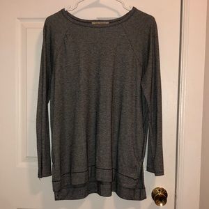Light stripped black and gray loose long sleeve